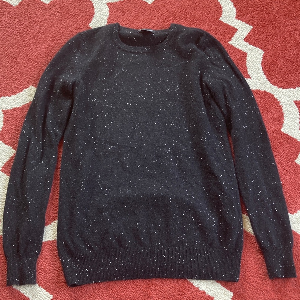Women’s Black Speckled Cashmere Crewneck Sweater